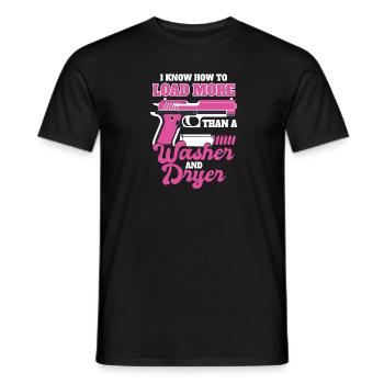 I know how to do more than one washing machine and - Men's T-Shirt - black - Front - AI Model Male 178 light (178cm)