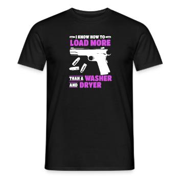 Ich Kann Mehr Laden Als Eine Waschmaschine Und - Männer T-Shirt - Schwarz - Vorne - AI Model Male 178 light (178cm)