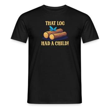 Cette bûche avait un humour d’enfant Holzstamm - T-shirt homme - noir - Devant - AI Model Male 178 light (178cm)
