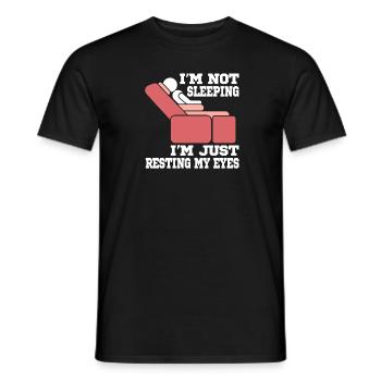 Relaxed moment: Eyes simply rest - Men's T-Shirt - black - Front - AI Model Male 178 light (178cm)