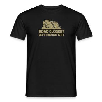Route fermée ? Découvrons pourquoi l’aventure tout-terrain - T-shirt homme - noir - Devant - AI Model Male 178 light (178cm)