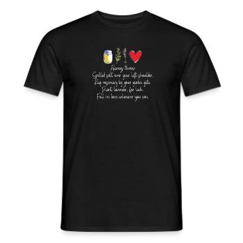 Jeter du sel sur l'épaule gauche de Romarin Im - T-shirt homme - noir - Devant - AI Model Male 178 light (178cm)