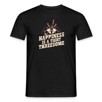Happiness Is A Perfect Threesome With Dartboard - Men's T-Shirt - black - Front - AI Model Male 178 light (178cm)