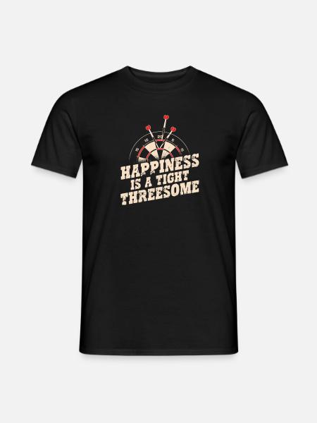 Happiness Is A Perfect Threesome With Dartboard - Men's T-Shirt - black