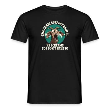 Emotional Support Animal Geiß Schreien - Männer T-Shirt - Schwarz - Vorne - AI Model Male 178 light (178cm)