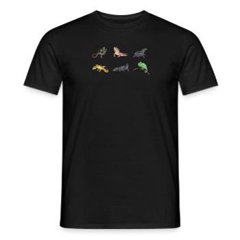 Fascinating reptile diversity: geckos, iguanas - Men's T-Shirt - black - Front - AI Model Male 178 light (178cm)