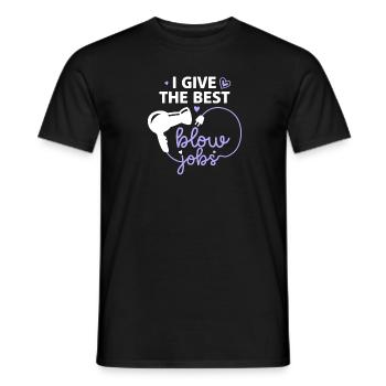 Friseur: Ich Gebe Die Besten Föhn Jobs - Männer T-Shirt - Schwarz - Vorne - AI Model Male 178 light (178cm)