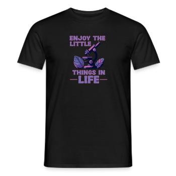 Genieße Die Kleinen Dinge Im Leben Mikroskop - Männer T-Shirt - Schwarz - Vorne - AI Model Male 178 light (178cm)