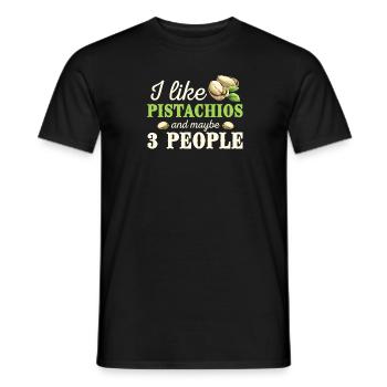 Ich Mag Pistazien Und Vielleicht 3 Personen - Männer T-Shirt - Schwarz - Vorne - AI Model Male 178 light (178cm)