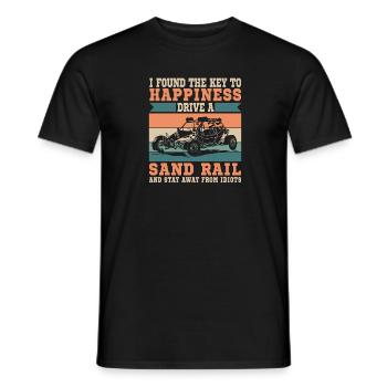 Trouver la clé du bonheur : conduire un sable - T-shirt homme - noir - Devant - AI Model Male 178 light (178cm)