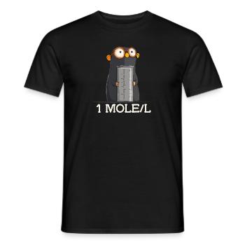 1 Mole/L Chemistry Humor Drawing for - Men's T-Shirt - black - Front - AI Model Male 178 light (178cm)