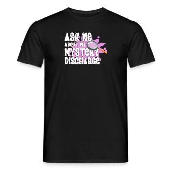 Ask me about my mysterious exit - Men's T-Shirt - black - Front - AI Model Male 178 light (178cm)