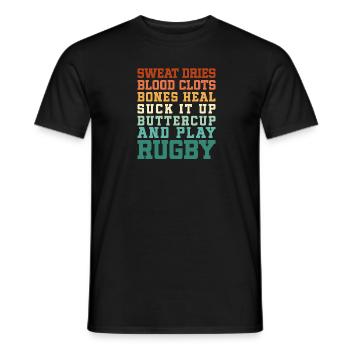 Sweat Dries Blood Clots Bones Heal - Men's T-Shirt - black - Front - AI Model Male 178 light (178cm)