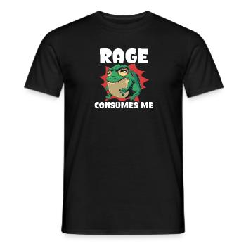 Rage Consumes Me Frosch Humor Cartoon - Männer T-Shirt - Schwarz - Vorne - AI Model Male 178 light (178cm)
