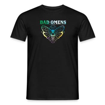 Bad Omens Schmetterlingskunst mit Totenkopf und - Männer T-Shirt - Schwarz - Vorne - AI Model Male 178 light (178cm)