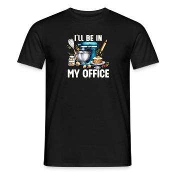 Je suis dans mon bureau : Amateur de cuisine et - T-shirt homme - noir - Devant - AI Model Male 178 light (178cm)