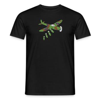 Retro Flugzeug Mit Bombenmotiv Aus Zweitem - Männer T-Shirt - Schwarz - Vorne - AI Model Male 178 light (178cm)