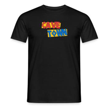 Cave Town lettering design for fans and - Men's T-Shirt - black - Front - AI Model Male 178 light (178cm)