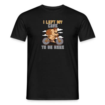J’ai quitté ma grotte pour être ici avec un - T-shirt homme - noir - Devant - AI Model Male 178 light (178cm)
