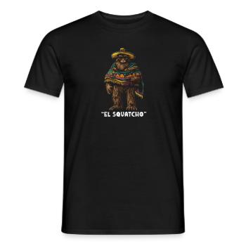 El Squatcho Mysterious Creature with Sombrero and - Men's T-Shirt - black - Front - AI Model Male 178 light (178cm)