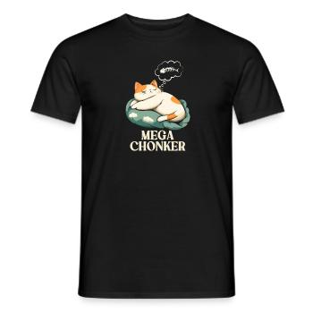 Mega Chonker Cat Thought Bubble Fish - Men's T-Shirt - black - Front - AI Model Male 178 light (178cm)