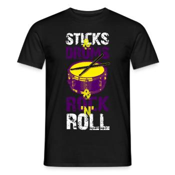 Baguettes et tambours et rock’n’roll - T-shirt homme - noir - Devant - AI Model Male 178 light (178cm)