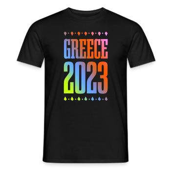 Grèce 2023 - T-shirt homme - noir - Devant - AI Model Male 178 light (178cm)