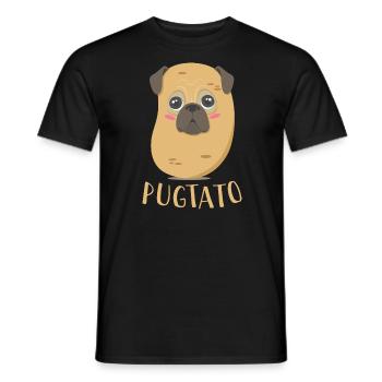 Funny Cute Dog Pug Potato T-Shirt - Men's T-Shirt - black - Front - AI Model Male 178 light (178cm)