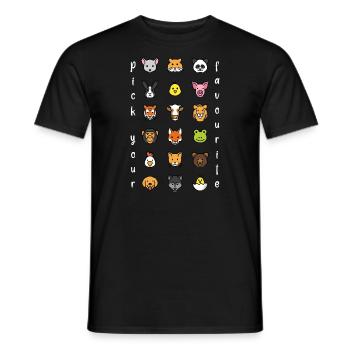 pick your favourite animal choose favourite animal - Men's T-Shirt - black - Front - AI Model Male 178 light (178cm)