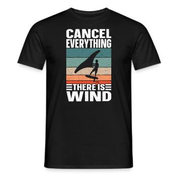 Wing Foiling Surf Surfing Surfer Grunge - Men's T-Shirt - black - Front - AI Model Male 178 light (178cm)