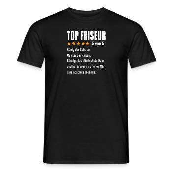 Top Friseur - Männer T-Shirt - Schwarz - Vorne - AI Model Male 178 light (178cm)
