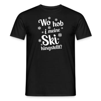 Wo hob i meine Ski hingstellt Apres Ski Sprüche - Männer T-Shirt - Schwarz - Vorne - AI Model Male 178 light (178cm)