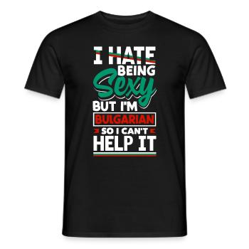 Bulgarisch Bulgarien Bulgarische Flagge Ich hasse es zu sein - Männer T-Shirt - Schwarz - Vorne - AI Model Male 178 light (178cm)