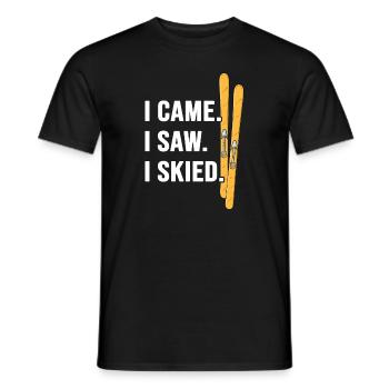 ski skifahrer pulverschnee skipiste - Männer T-Shirt - Schwarz - Vorne - AI Model Male 178 light (178cm)