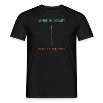 Oboe Orchester Musiker Instrument Geschenk - Männer T-Shirt - Schwarz - Vorne - AI Model Male 178 light (178cm)
