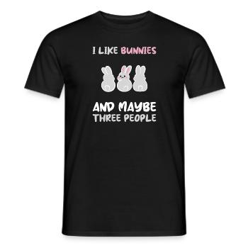J’aime les lapins et peut-être 3 personnes introverties - T-shirt homme - noir - Devant - AI Model Male 178 light (178cm)