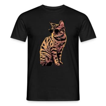 Sonnenbrille für Scottish Fold-Katzen Geschenk - Männer T-Shirt - Schwarz - Vorne - AI Model Male 178 light (178cm)