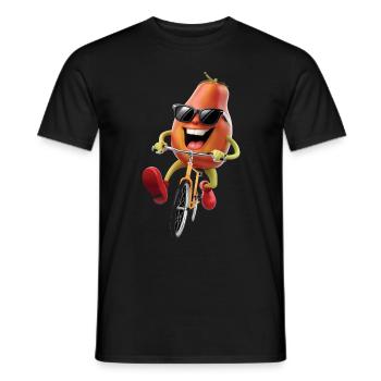 Papaya Radfahren auf dem Fahrrad Geschenk - Männer T-Shirt - Schwarz - Vorne - AI Model Male 178 light (178cm)