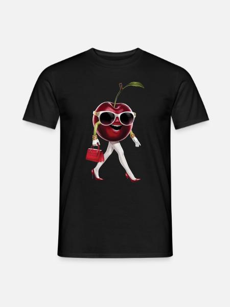 Frauen Kirsche - Männer T-Shirt - Schwarz