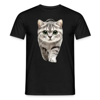 Schottische Faltohrkatze - Männer T-Shirt - Schwarz - Vorne - AI Model Male 178 light (178cm)