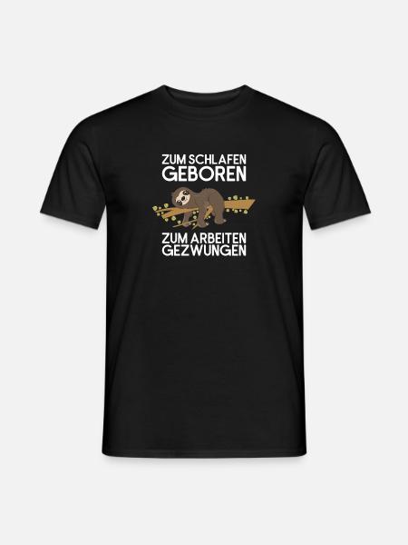 Fauler Faulenzer Relax Faultier Spruch Arbeit - Männer T-Shirt - Schwarz