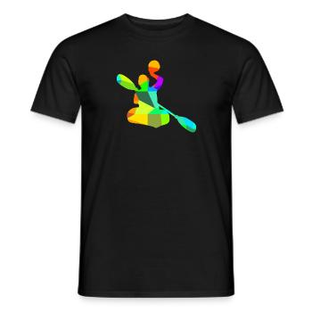 Canoe Polo Rowing Rainbow Colors Polygon Sports - Men's T-Shirt - black - Front - AI Model Male 178 light (178cm)