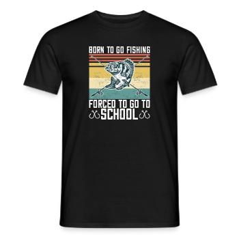 Born To Go Fishing Bass Fisch Fischer Jungen - Männer T-Shirt - Schwarz - Vorne - AI Model Male 178 light (178cm)