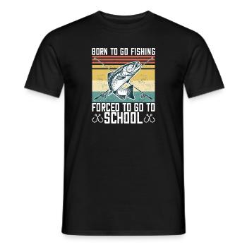 Born To Go Fishing Bass Fish Fisherman Boys - Men's T-Shirt - black - Front - AI Model Male 178 light (178cm)