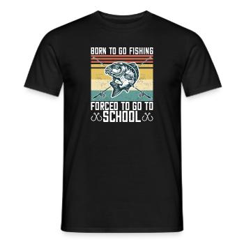 Born To Go Fishing Bass Fish Fisherman Boys - Men's T-Shirt - black - Front - AI Model Male 178 light (178cm)