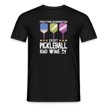 Pickleball und Wein für Pickle Ball, Was That out - Männer T-Shirt - Schwarz - Vorne - AI Model Male 178 light (178cm)