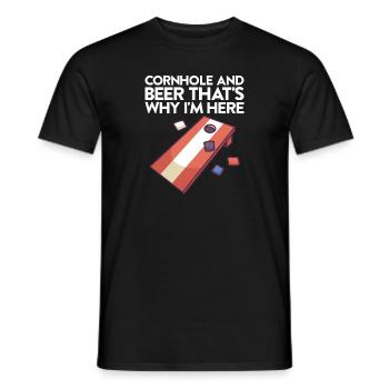 Jeu de Cornhole Tenue de trou de maïs avec Cornhole - T-shirt homme - noir - Devant - AI Model Male 178 light (178cm)