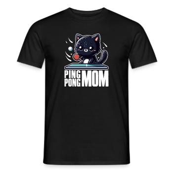 Table Tennis Katze Pingpong Black Cat Mom Outfit - T-shirt homme - noir - Devant - AI Model Male 178 light (178cm)