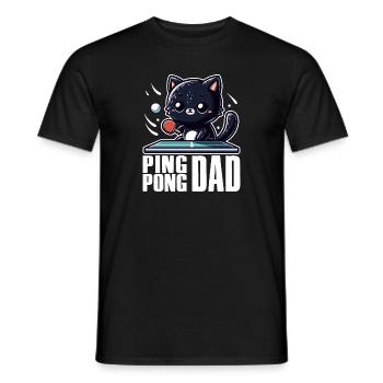 Table Tennis Katze Pingpong Black Cat Dad Outfit - T-shirt homme - noir - Devant - AI Model Male 178 light (178cm)