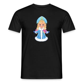 Ded Moroz Snegurotschka russischer Weihnachtsmann - Männer T-Shirt - Schwarz - Vorne - AI Model Male 178 light (178cm)
